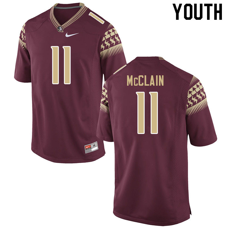 Youth #11 Malik McClain Florida State Seminoles College Football Jerseys Sale-Garnet - Click Image to Close